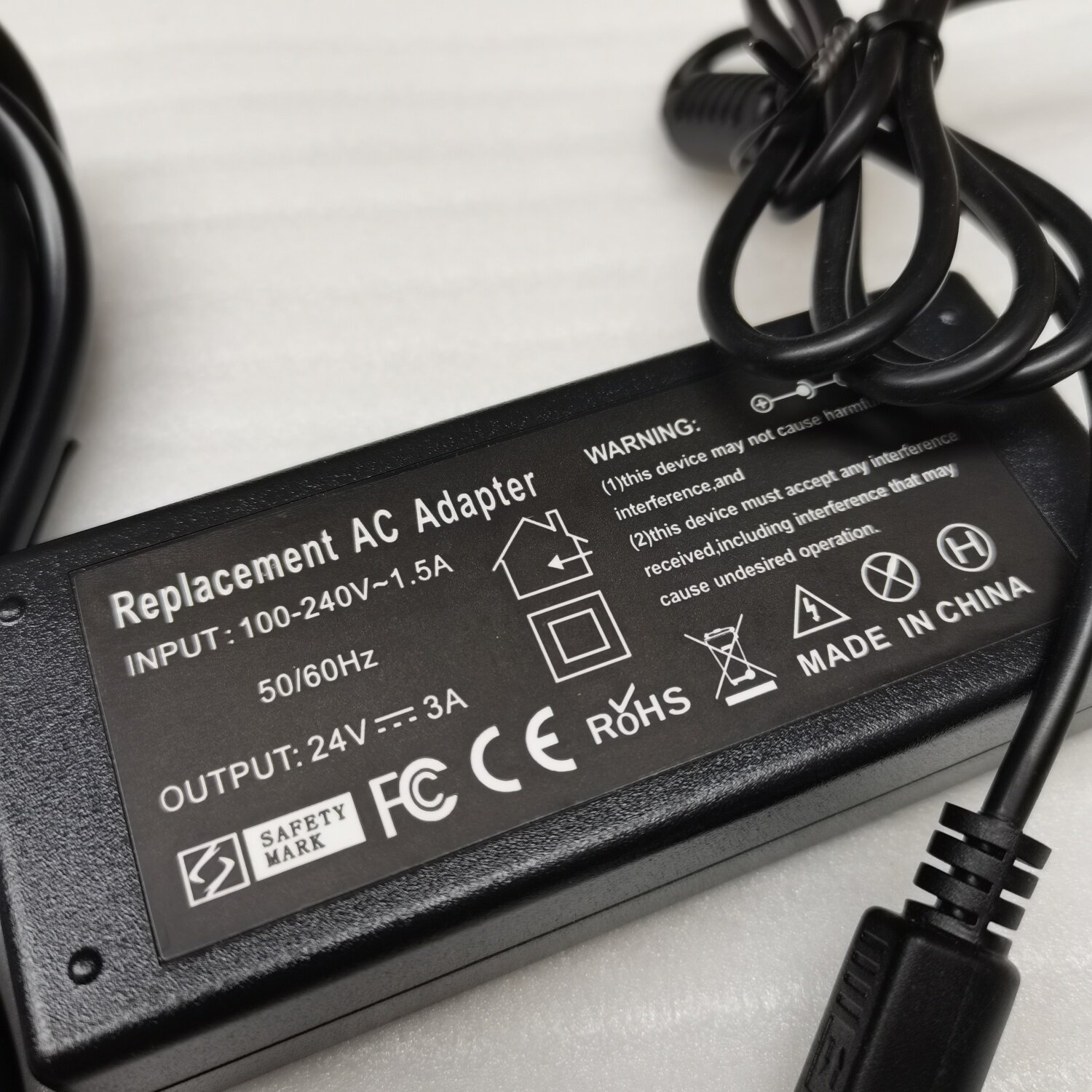适用秦丝打印机适配器 QS-A80 QS-R110S电源线 充电线24V3A三针口