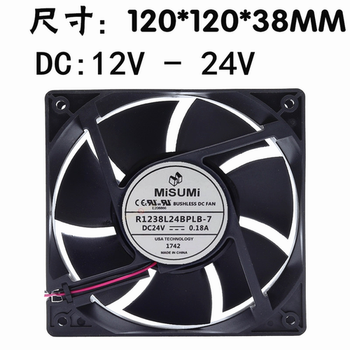 MiSUMi 米思米 R1238L24BPLB-7 24V 0.18A 12038 变频器散热风扇