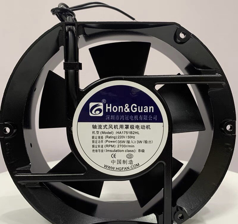 全新鸿冠电机 HA1725B2HL/B3HL 220V/380V 1751机柜散热风扇图片