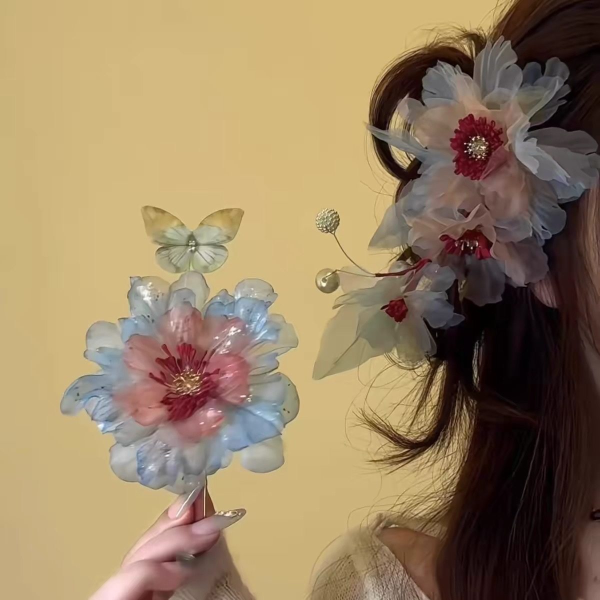 新中式牡丹花花朵发夹女古风侧边夹高级感头花发饰汉服旗袍头饰,饰品/流行首饰/时尚饰品新,发饰,淘宝优惠券,粉丝福利购,淘宝优惠卷