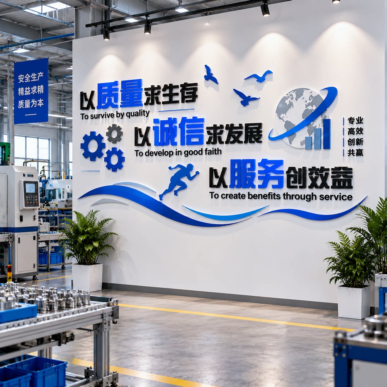 工厂房车间质量标语墙贴纸公司企业文化品质宣传办公室墙面装饰画