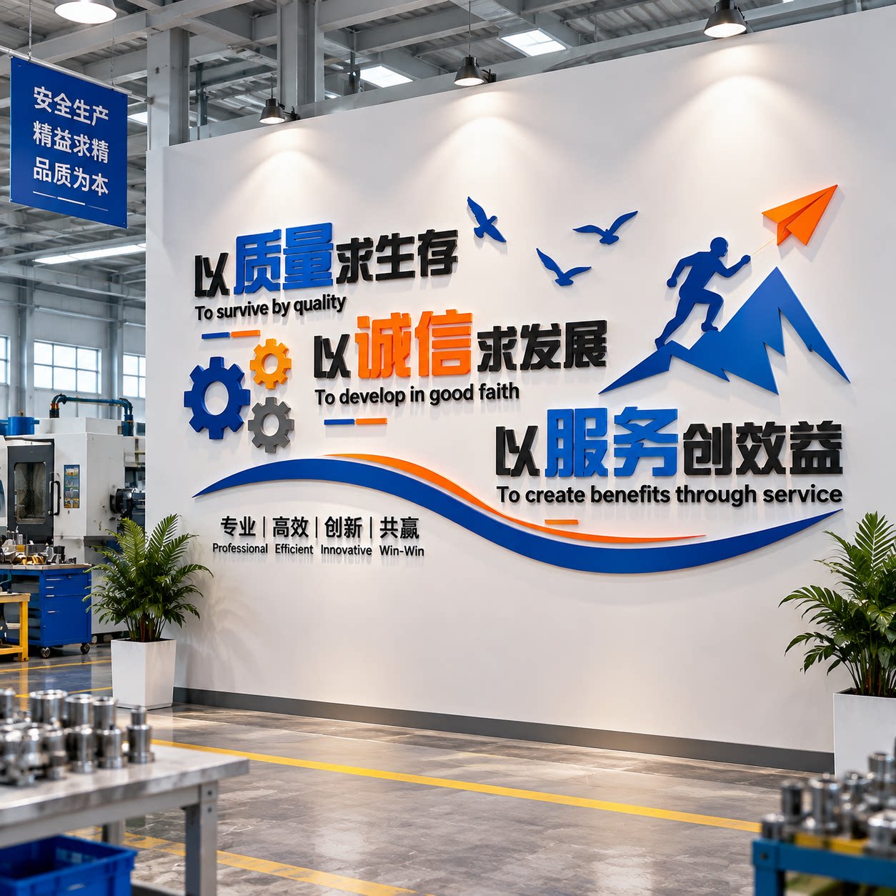 工厂房车间质量标语墙贴纸公司企业文化品质宣传办公室墙面装饰画