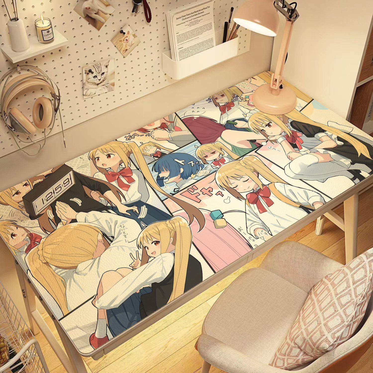 日漫美女皮革桌垫二次元桌面垫房间卧室化妆台面垫免洗防油可定制,居家布艺,桌布,淘宝优惠券,粉丝福利购,淘宝优惠卷