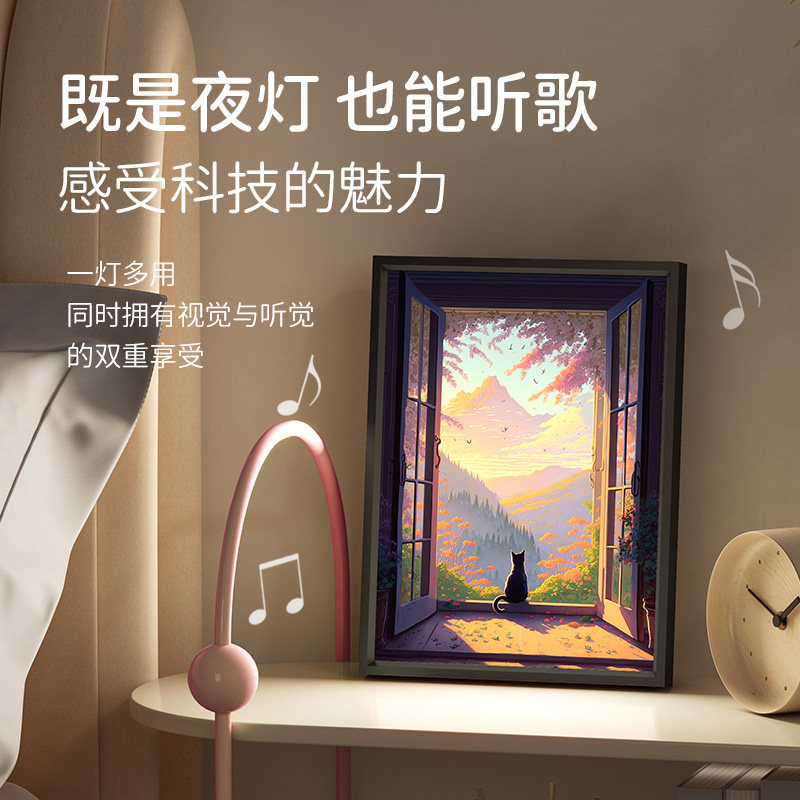 蓝牙发光音响画生日礼物小夜灯图片