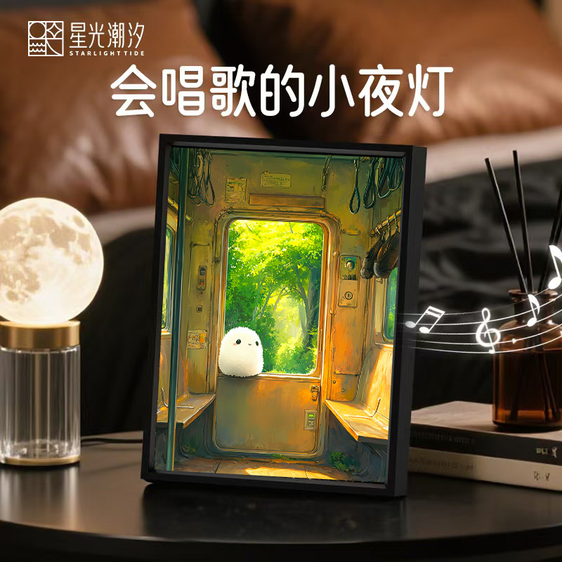 星光潮汐生日礼物女生送闺蜜女友实用音乐相框高级蓝牙音响灯光画