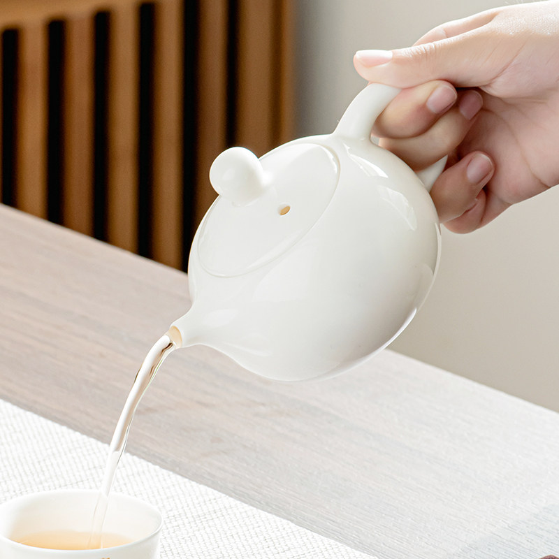 羊脂玉中式陶瓷西施壶围炉煮茶茶壶家用侧把壶泡茶过滤单壶茶具,餐饮具,茶壶,淘宝优惠券,粉丝福利购,淘宝优惠卷