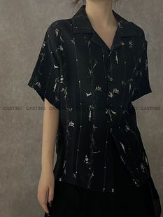 上衣衬衫 折扣A 印花翻领衬衣女设计感短袖 ATELIER TENTATIVE