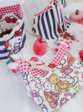 CASTING无隅｜Pero联名Hello Kitty手工钉珠刺绣帆布托特包