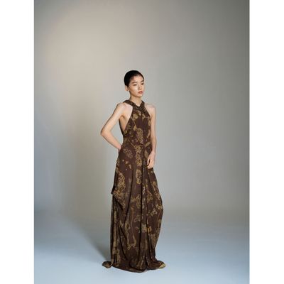 CASTING无隅｜YANGKEHAN 26SS 旧时青铜珠绣双挽连衣裙