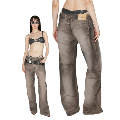 MISBHV 牛仔长裤直筒裤女装 新品25夏