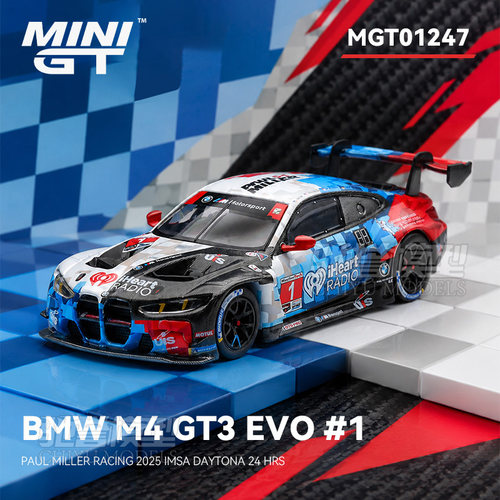 【保单保发】MINIGT 1:64 宝马M4 GT3 EVO 1号 #1247 合金车模