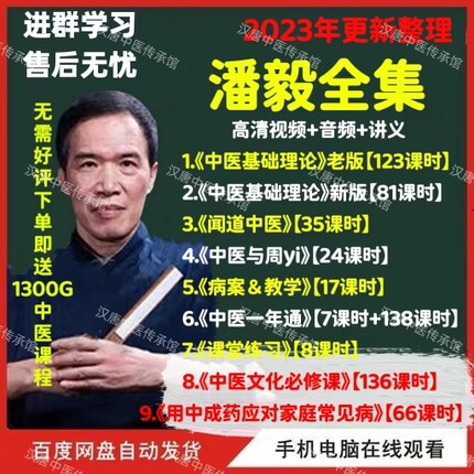 潘毅高清视频课程中医基础理论一年通2023全集针灸训练营病案教学