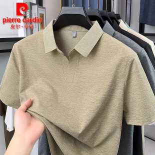 皮尔卡丹男士短袖T恤夏季中年薄款宽松翻领流行轻奢POLO衫