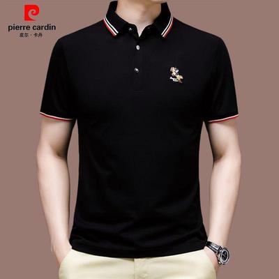 皮尔卡丹桑蚕丝男士冰丝短袖T恤