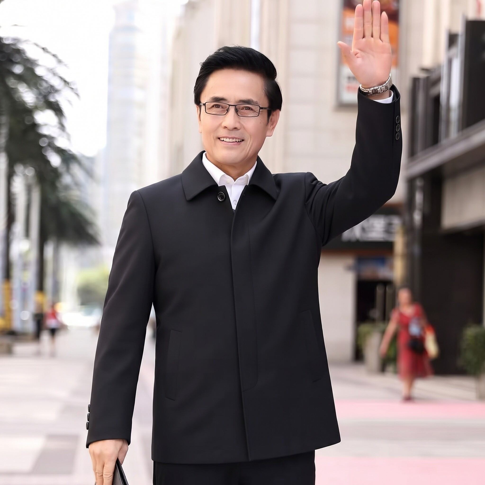 老爷车男士高档棉衣中老年爸爸外套商务休闲保暖轻便棉服棉袄外套