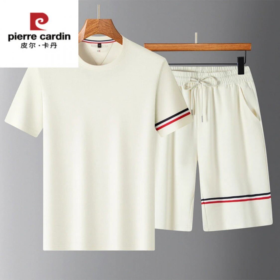 皮尔卡丹男士简单休闲短袖套装