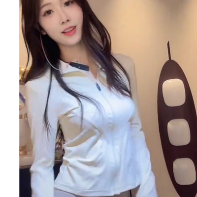 2025新款瑜伽服女春夏长袖运动上衣修身显瘦健身服外套薄款