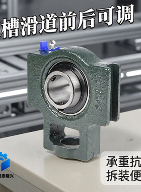 外球面铸铁T型带双滑道轴承座UCT203 204 205 206 207 208 209