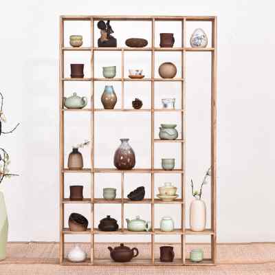 实木茶杯架多宝阁展示架隔断博古架置物架挂墙紫砂茶壶茶具柜壁挂
