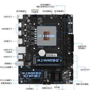 台式 机游戏渲染 8核台式 itx板 11800H电脑主板CPU套装