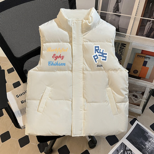 街头休闲保暖外套 冬季 真维斯新款 潮牌简约90白鸭绒羽绒马甲男女款