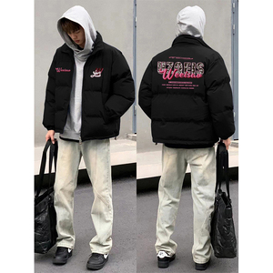 真维斯集团小众美式加厚外套男冬季设计感保暖90白鸭绒黑色羽绒服