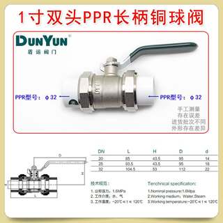 新品盾运ppr双活接铜球阀4分20 6分25 1寸32自来水管阀门开关加厚