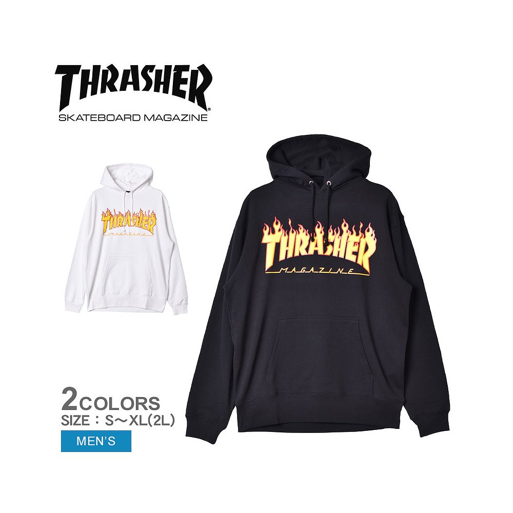 日本直邮THRASHER FLAME连帽运动衫男士 TH95130运动衫溜冰者品