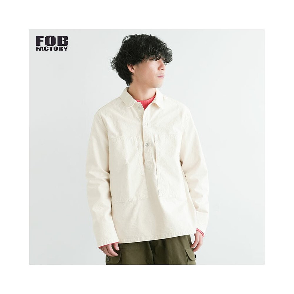 日本直邮F2443 FOB FACTORY CHAMBRAY PO SHIRT 青年布套头衫 男装 衬衫 原图主图