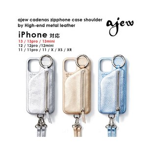 拉链手机壳单肩高端金属皮革 iPhone cadenas 日本直邮ajew 手机