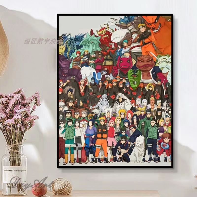 火影忍者全员合集数字油画装饰画