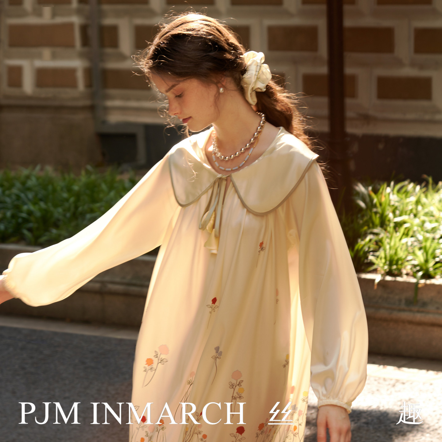 PJM INMARCH·丝趣·玫瑰庄园奶油玫瑰甜美娃娃领 真丝公主睡裙,女士内衣/男士内衣/家居服,睡衣/家居服套装,淘宝优惠券,粉丝福利购,淘宝优惠卷