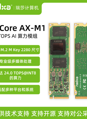 瑞莎 Radxa AX-M1 24 TOPS AI 算力模组 / 加速卡AX8850 主控