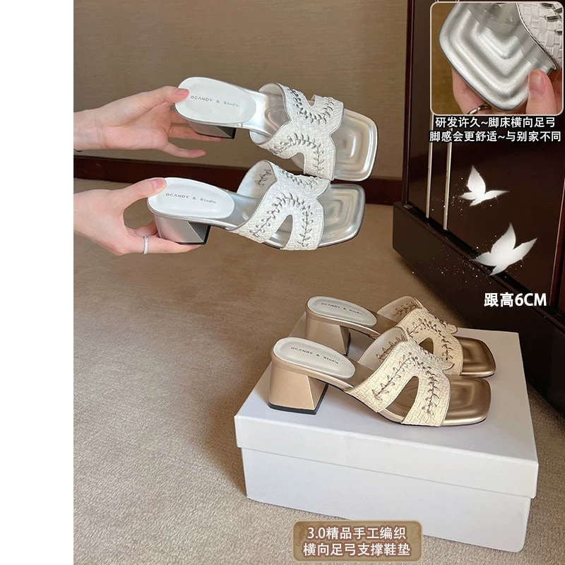 台州永馨鞋业有限公司【横向足弓支撑】梵桂~增高6cm粗跟凉鞋女20