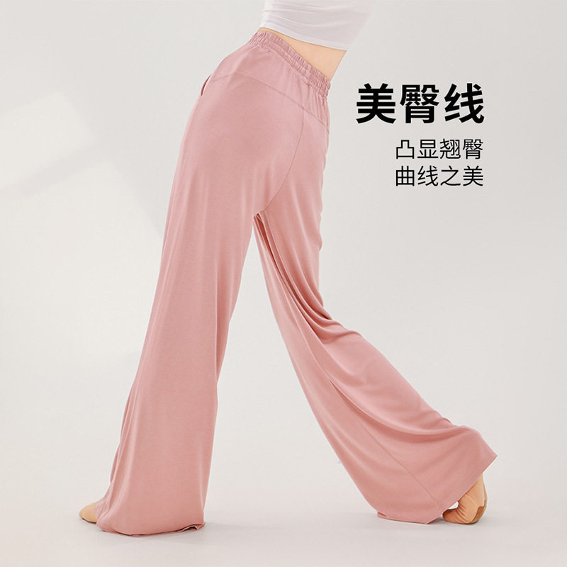 舞蹈裤古典飘逸宽松直筒阔腿裤中国舞民族舞蹈服女款练功瑜伽裤子