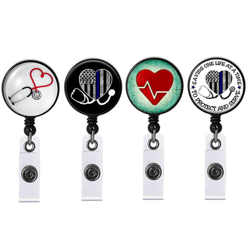 大清仓现货大logo旋转鳄鱼夹伸缩易拉扣易拉得医护系列胸牌扣