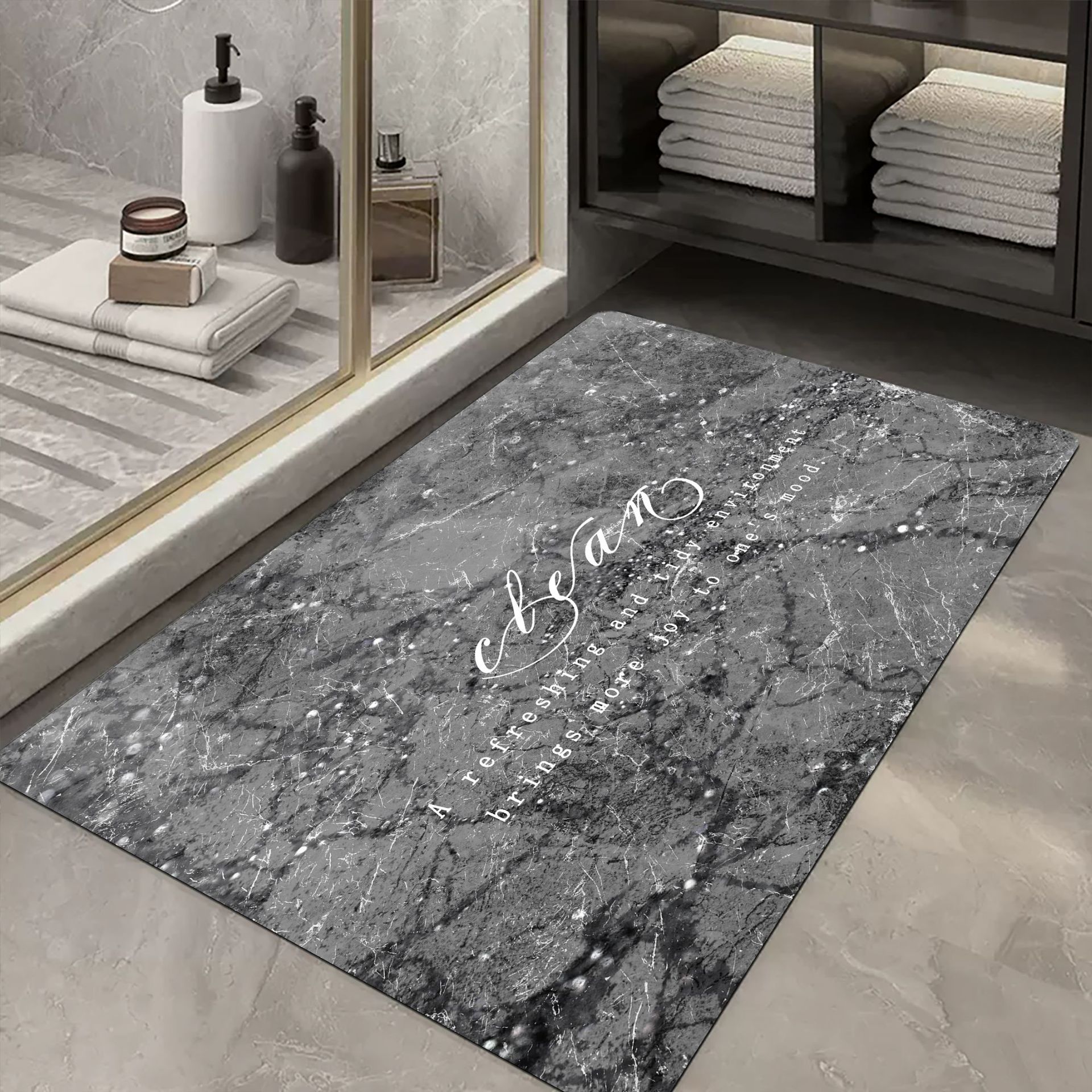 浴室大理石硅藻泥吸水地垫卫生间厕所门口脚垫入户门垫吸水速干