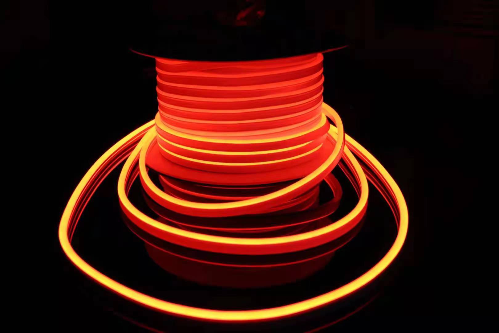 LED灯条12v柔性橙色灯带火焰红光桔色橘黄色贴片高亮酒店防水KTV