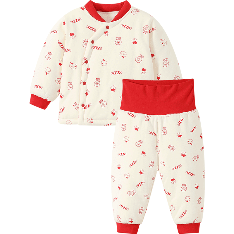 7婴儿衣服秋冬季红色拜年服