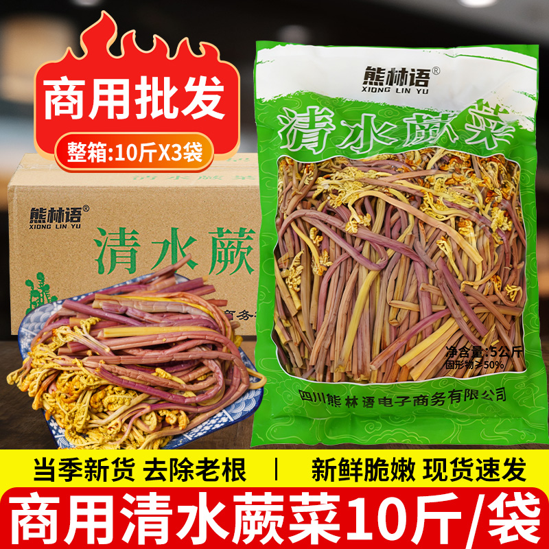 清水蕨菜商用10斤龙爪蕨菜火锅鲜嫩凉拌菜串串半成品酒店餐饮食材