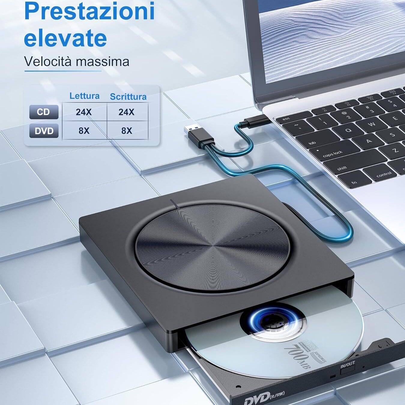 正品多功能外置光驱CD/DVD刻录机USB3.0外接笔记本电脑移动光盘读