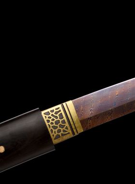 金属制刀剑手工锻打花纹钢扭转纹居合刀Katana硬宝剑冷兵器未开刃