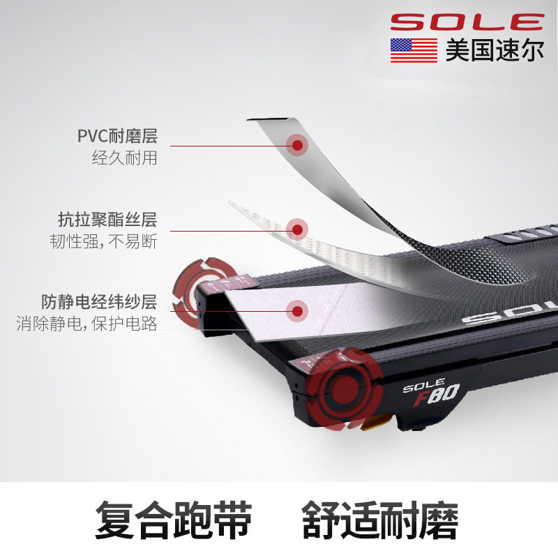 美国sole速尔F80NEW跑步机原装进口家用折可叠健身房