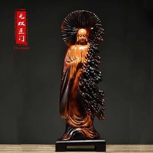 香樟木雕地藏王佛像菩萨摆件根雕佛像家居客厅玄关红木工艺品