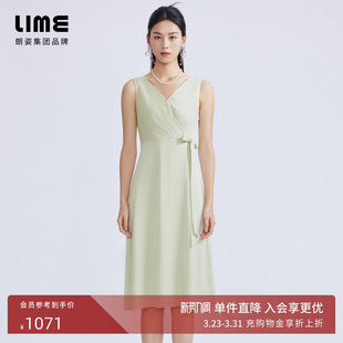 高级显瘦 气质裙子女夏新款 LIME莱茵别致无袖 设计感连衣裙法式