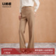 新款 简约休闲风25冬季 子微喇长裤 朗姿集团LIME莱茵羊毛混纺斜纹裤