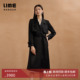 新款 复古优雅通勤风25年秋季 黑色风衣修身 朗姿集团LIME莱茵长款
