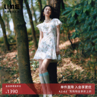 liberty棉印花碎花V领短袖 连衣裙2026年夏季 新款 莱茵高端系列