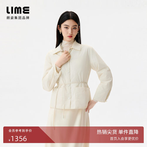 【明星同款】朗姿/LIME莱茵商场同款轻薄收腰夹克棉服外套新款