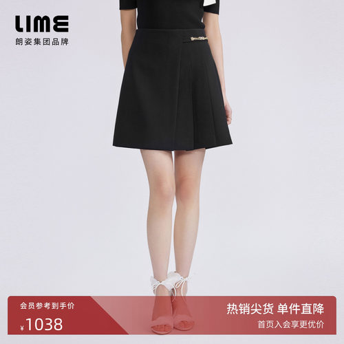LIME莱茵梭织黑色半裙